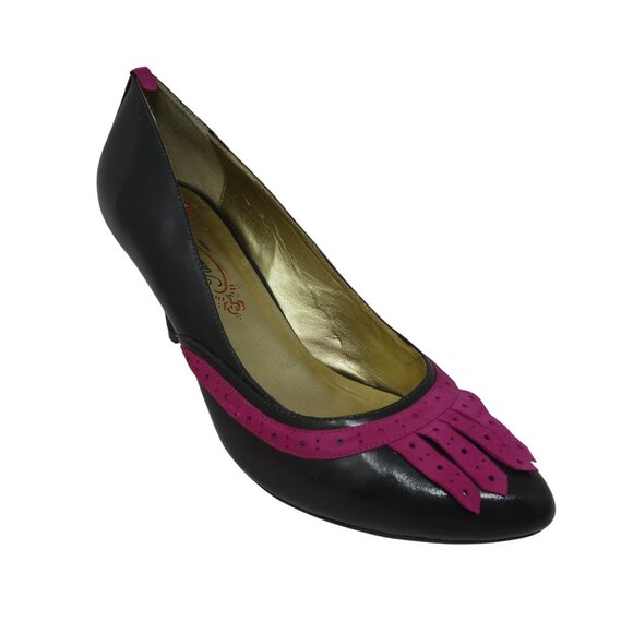 Poetic License Passion Brown Pink Fringe Patent Leather Pumps Heels Womens 10 - Picture 1 of 13